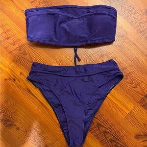 Purple Bandeau Bikini Set